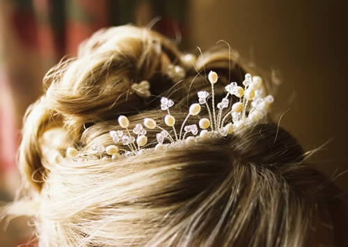 Bridal hair with tiara