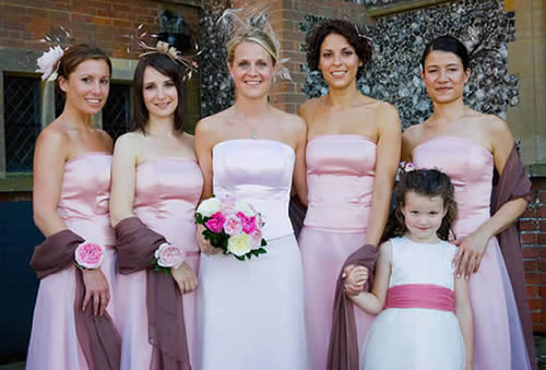 Bride, Bridesmaids and Flowergirl