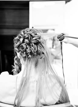 Wedding Hairdress Curling Bride's Hair